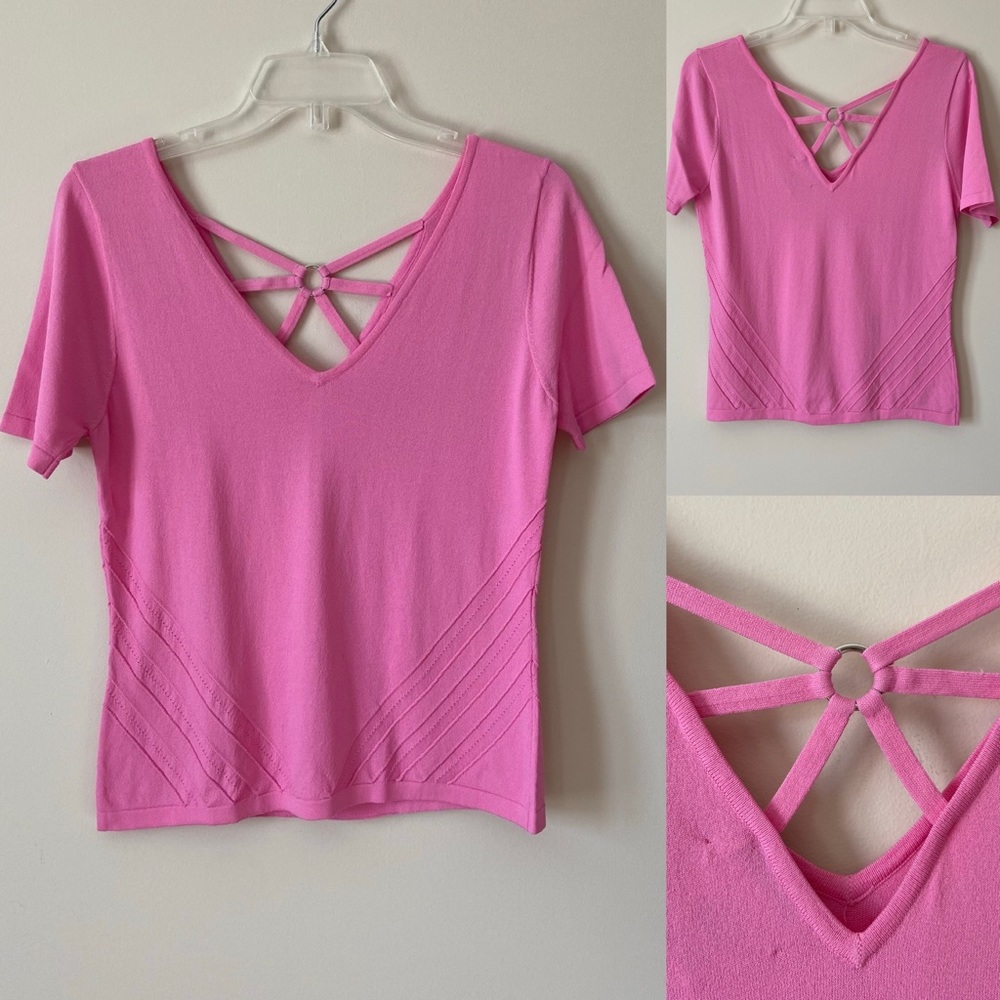 Laura Petites Woman’s Pink Knit Top Medium Petite
